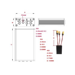 Ebike Dual Battery Discharge ConverterThree Battery Converter 30A/40A Dual Battery Pack Switch Balancer 24V-72V