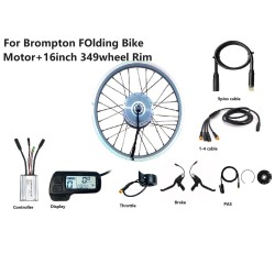 DIY Hub Motor 16inch 349 Rim Brompton 36V250W Front Hub Motor Brushless Gear Fork Size 74mm 28holes